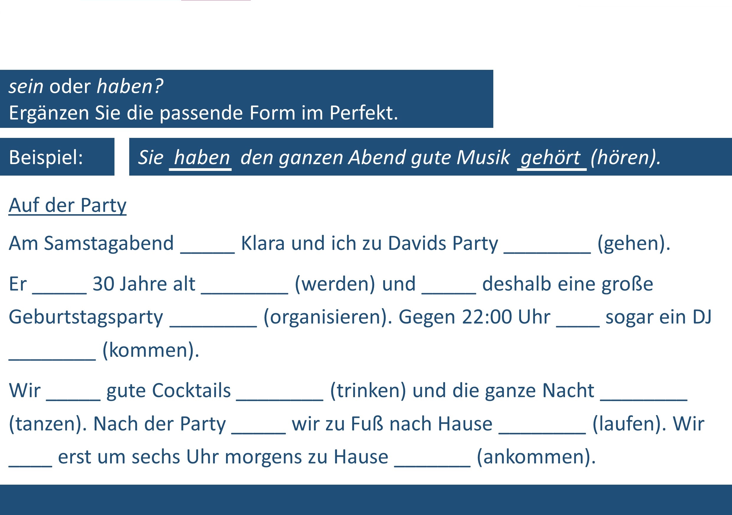 Sein Oder Haben? - Deutsch - Viel Spass