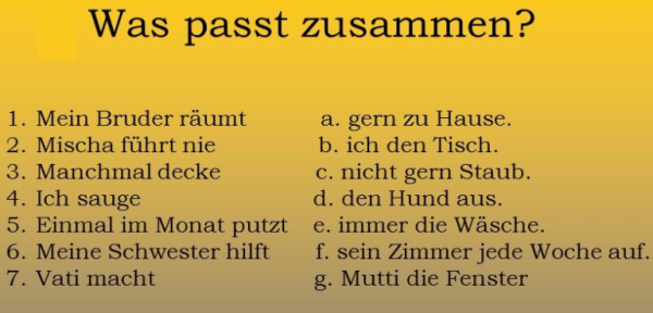 Was Passt Zusammen? - Deutsch - Viel Spass