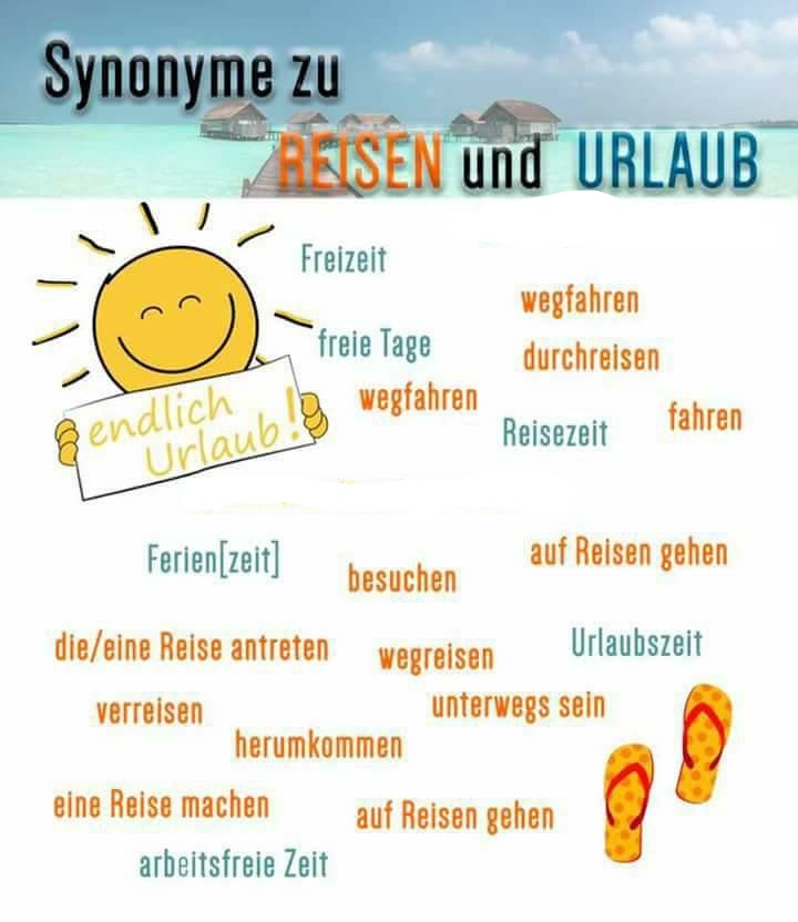 SYNONYME ZU REISEN UND URLAUB Deutsch Viel Spass