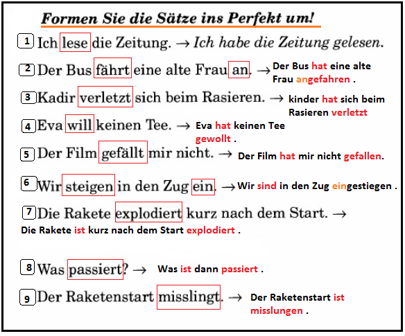 Formen Sie Die Sätze Ins Perfekt Um! - Deutsch - Viel Spass