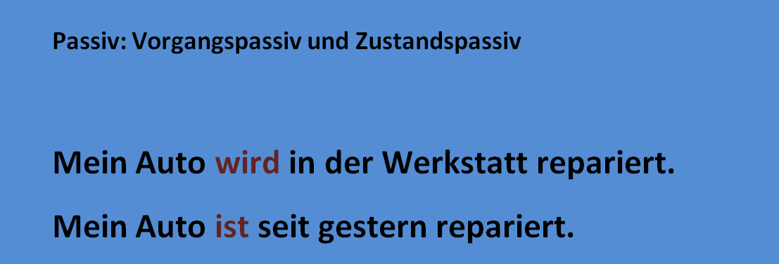 ztufvzgbh - Passiv: Vorgangspassiv und Zustandspassiv