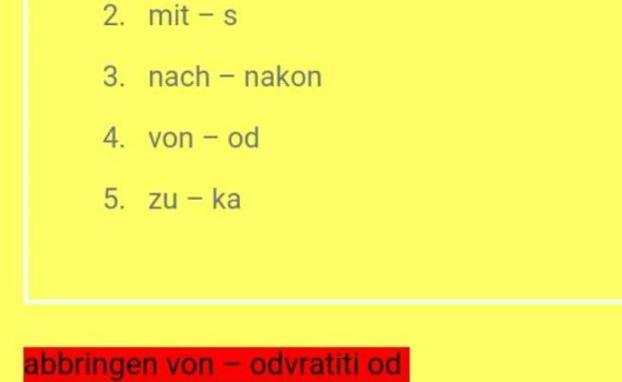 spisak 570x350 - Spisak glagola sa prijedlozima – Liste der Verben mit Präposition