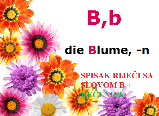 cvijece - Njemački slovo B,b, nivo A1